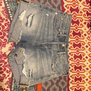 never worn denim shorts